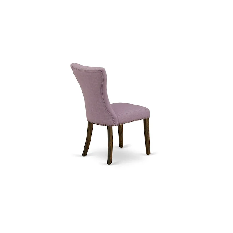 East West Furniture Dining Table Set- a Kitchen Table and Dahlia Linen Fabric Dining Chairs, Distressed Jacobean(Pieces Options)