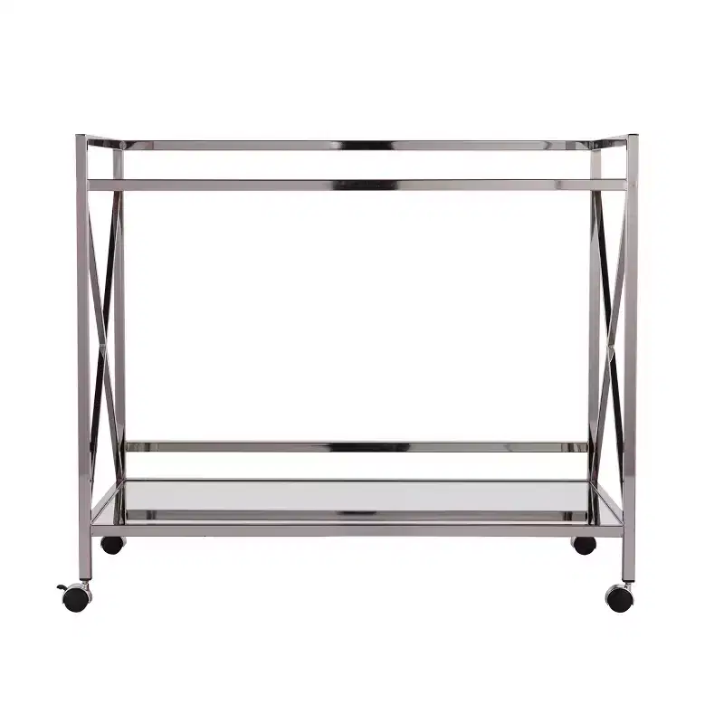 Maxton Bar Cart - Silver/Charcoal - SEI