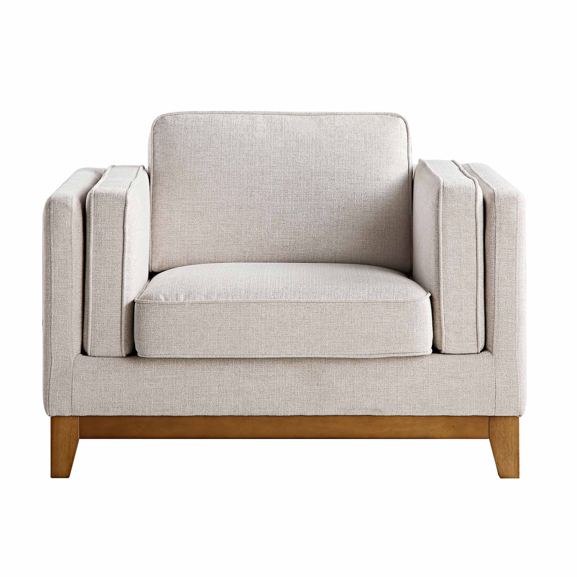 Oatmeal Fabric Sofa, 1-Seater