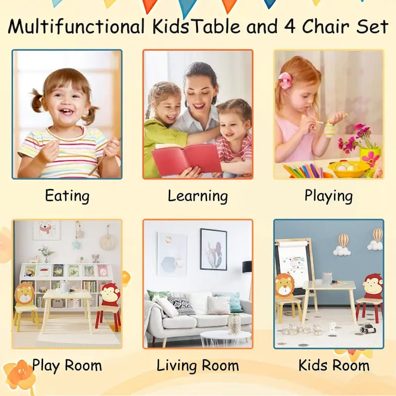 3 Pieces Toddler Table and Chair Set