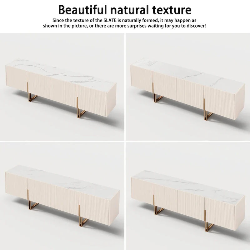 78.7  TV Stand, Entertainment Center with Faux Marble Top