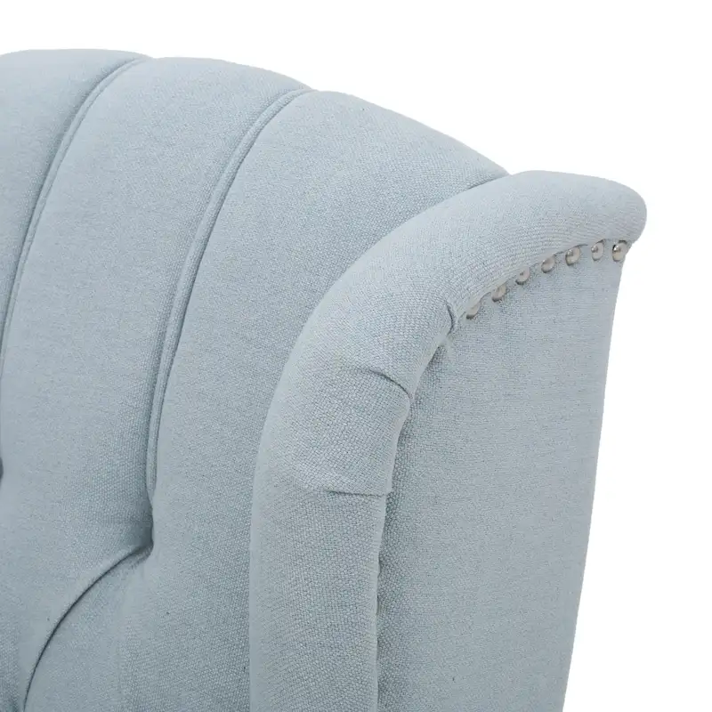 Tufted Fabric Wingback Recliner Club Chair