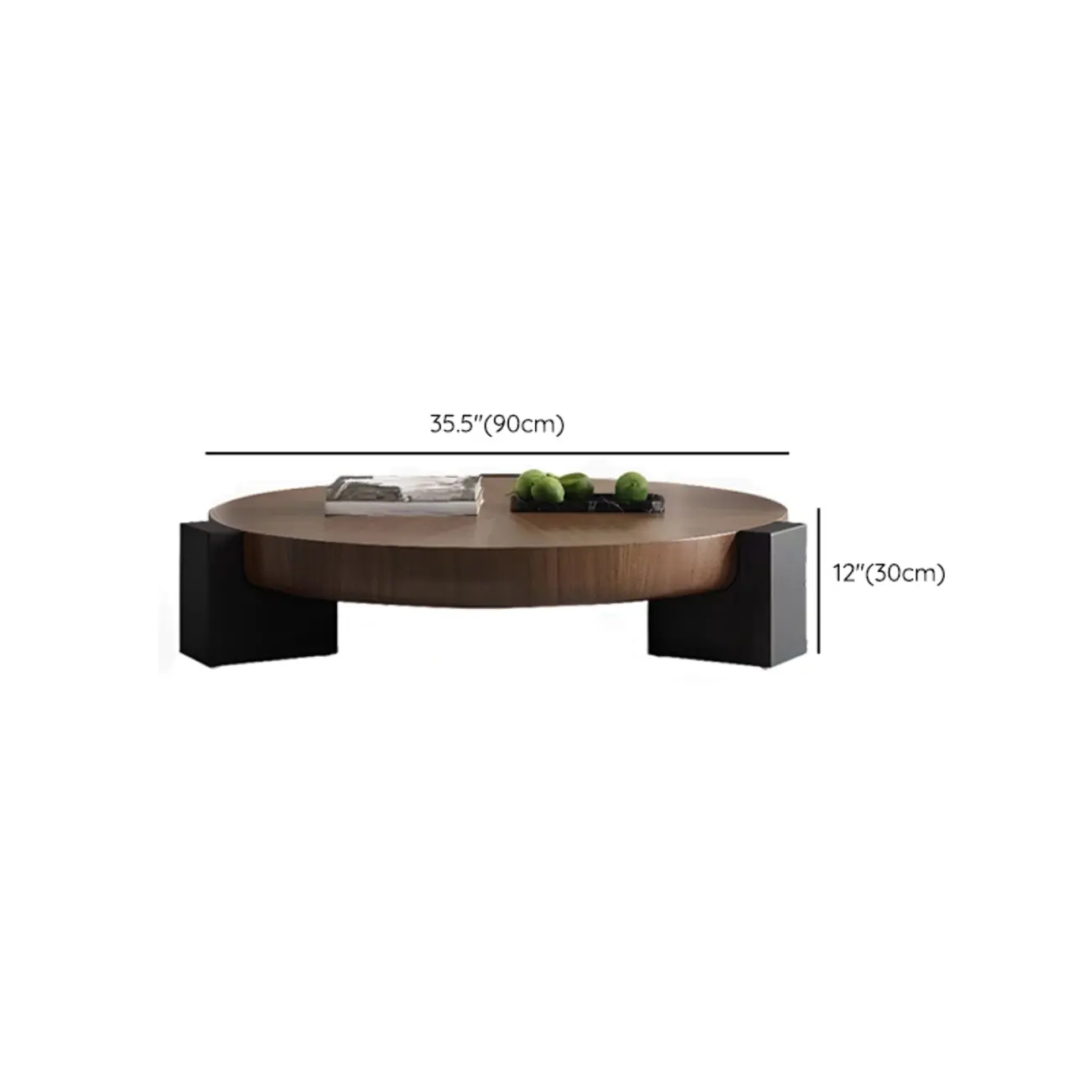 Modern Round Wooden Glass Top Coffee Table