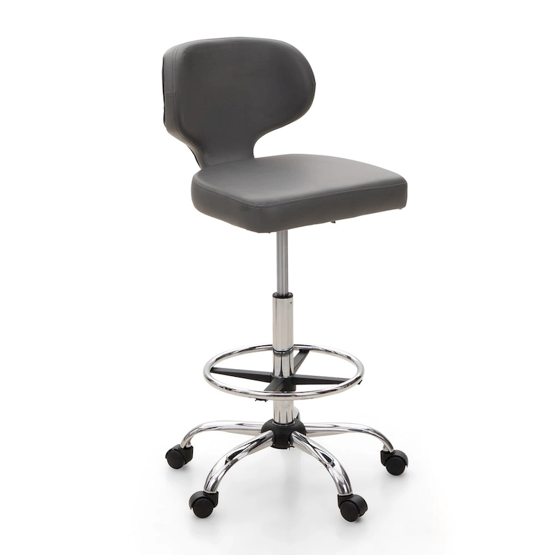 PU Leather Office Chair Swivel Adjustable Rolling Stool with Wheels