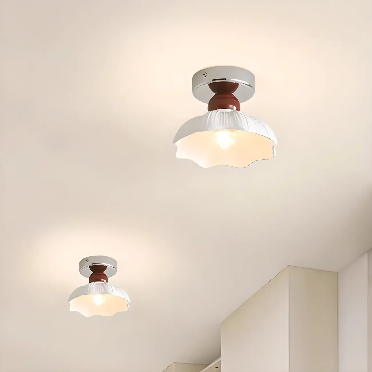 Elegant Resin LED Semi Flush Ceiling Light for Home Decor
