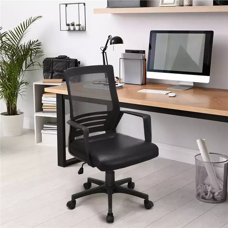 Yaheetech Adjustable Office Chair Midback Computer Chair with Lumbar Support