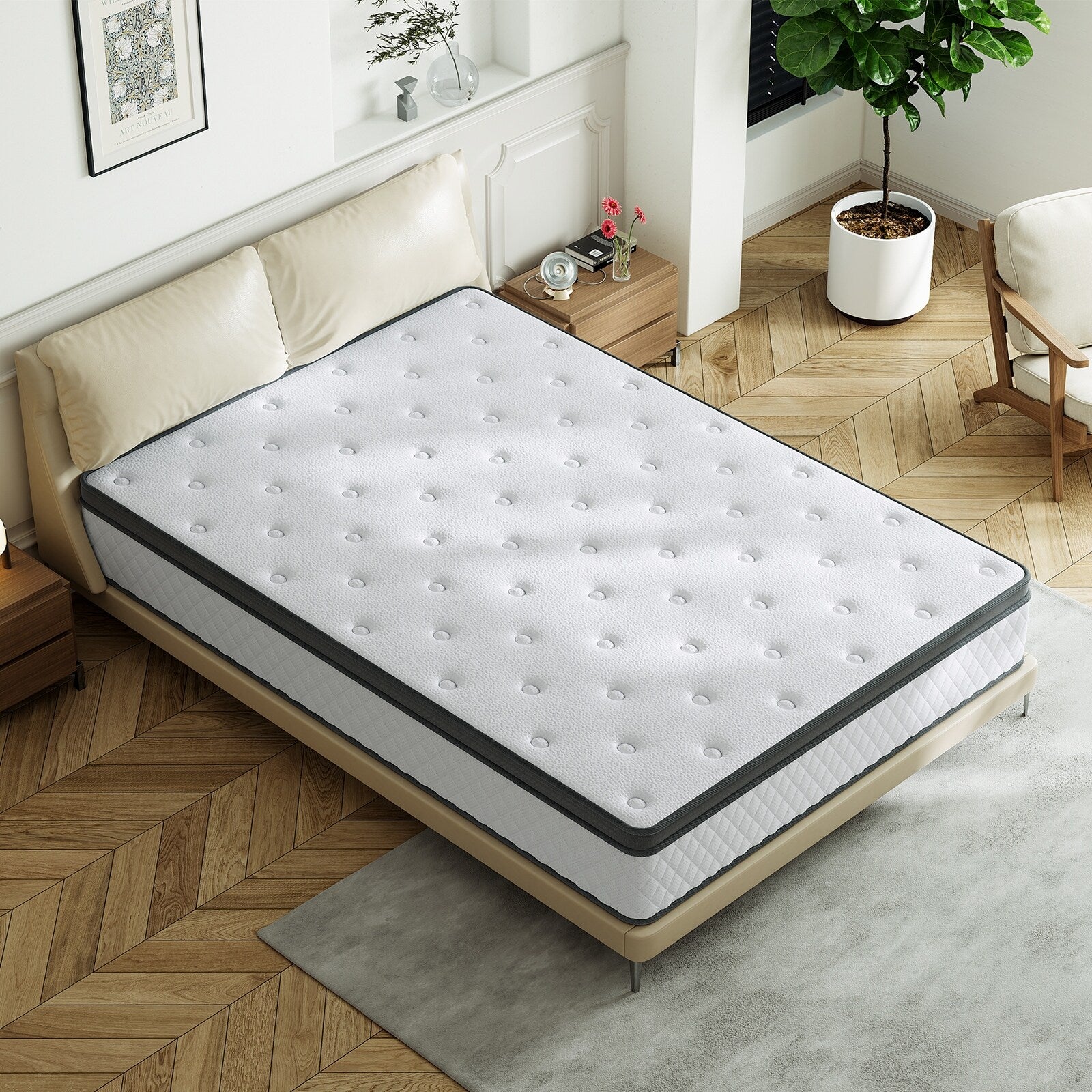 SweDrea 12 in. Firm Hybrid Memory Foam Mattress with CertiPUR-US and Oeko-TEX , Featuring Reinforced Springs.