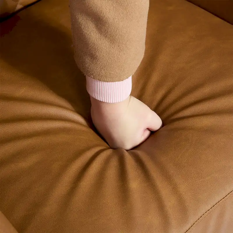 Faux Leather Nailheads Swivel Barrel Chair Set of 2