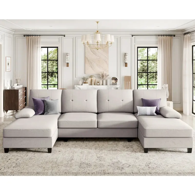 Futzca Sectional Sofa Couches for Living Room, 4 Seat U-Shaped Sofa