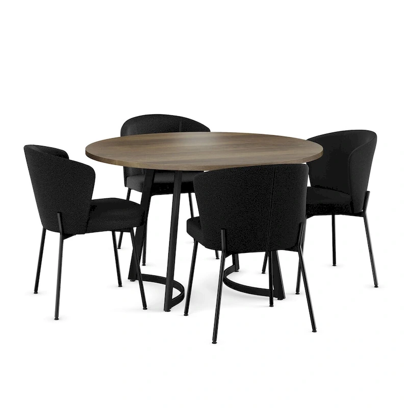 Amisco Joelle Solid Wood Table and Camilla Chairs 5-Pieces Dining Set