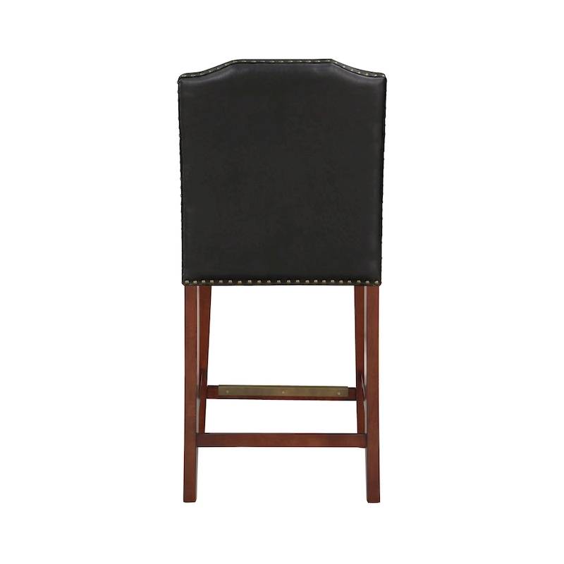 Britton Stationary Faux Leather Counter Stool with Nail Heads by Greyson Living