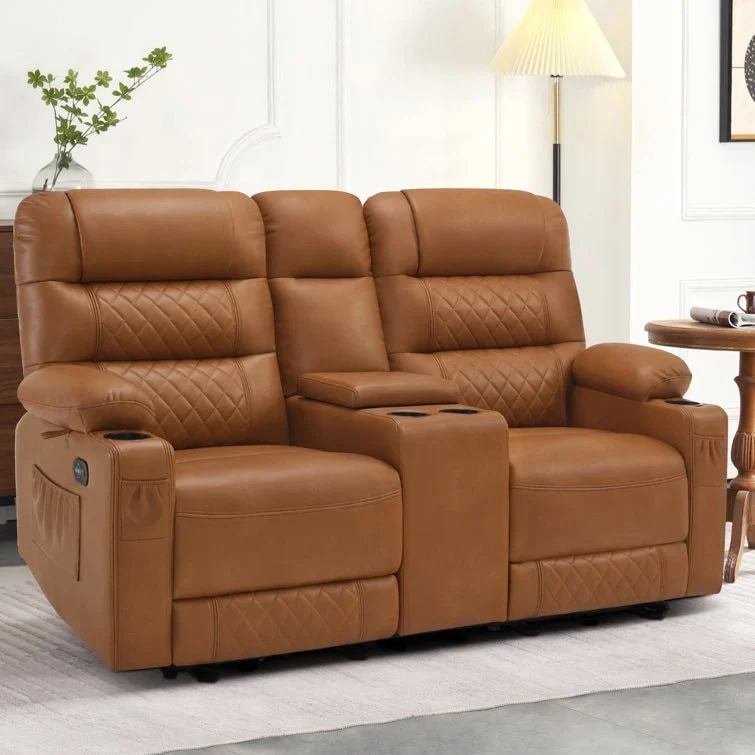 Electric Power Loveseat Recliner with Heat, Vibration and USB Ports