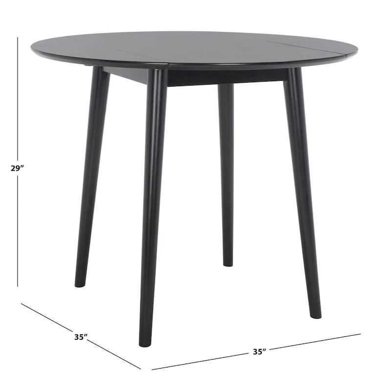 Folding Round Dining Table - Space-Saving Design (Black/Light Oak/Light Grey/Walnut)