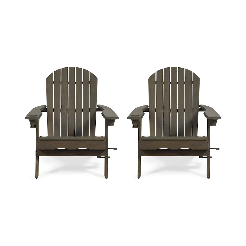 Bellwood Outdoor Acacia Wood Folding Adirondack Chairs (Set of 2) by Christopher Knight Home