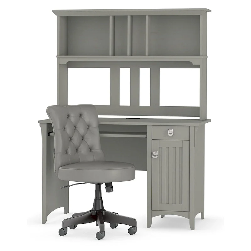 48W Computer Desk with Hutch and Office Chair