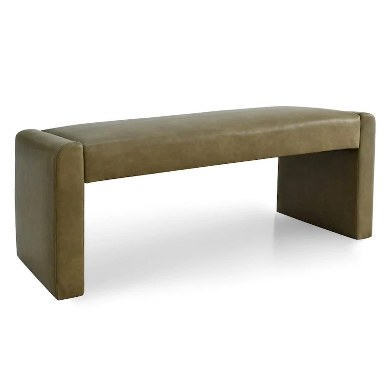 Modern Faux Leather 47 Waterfall Bench