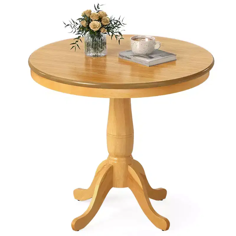 Costway 32 Round Pedestal Dining Table High Top Ped Table Kitchen Dining Room