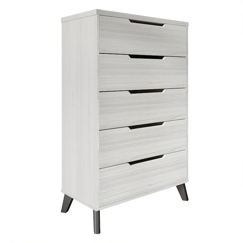 5-Drawer Solid Wood Chest with Tapered Legs