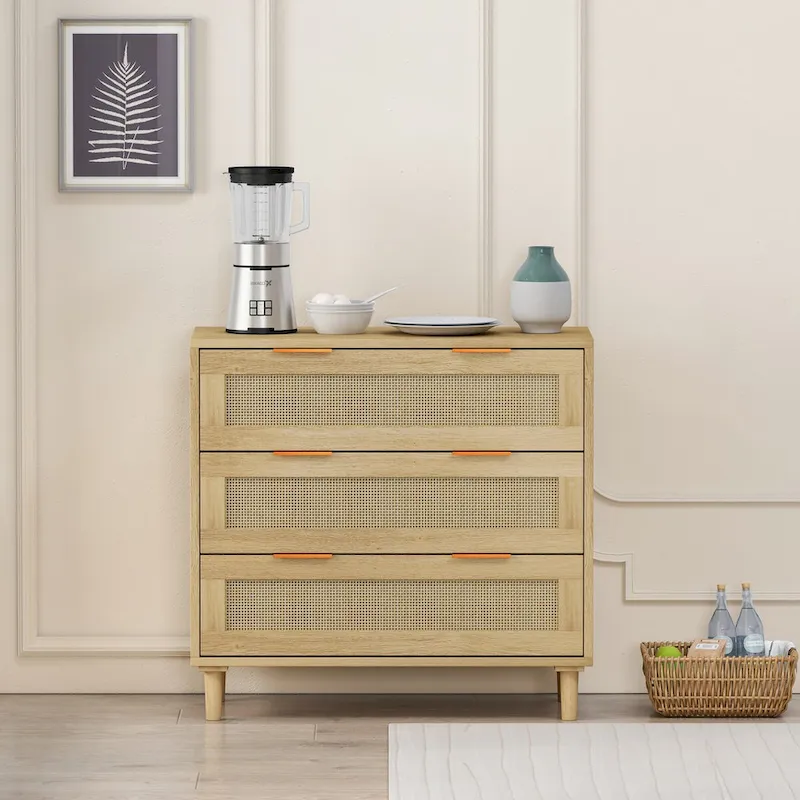 31.50 L 3-Drawers Rattan Cabinet