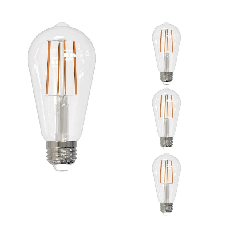 Bulbrite LED Filament Pack of (4) 13 Watt Dimmable ST18 Light Bulbs with a Clear Finish and Medium (E26) Base - Soft White Light