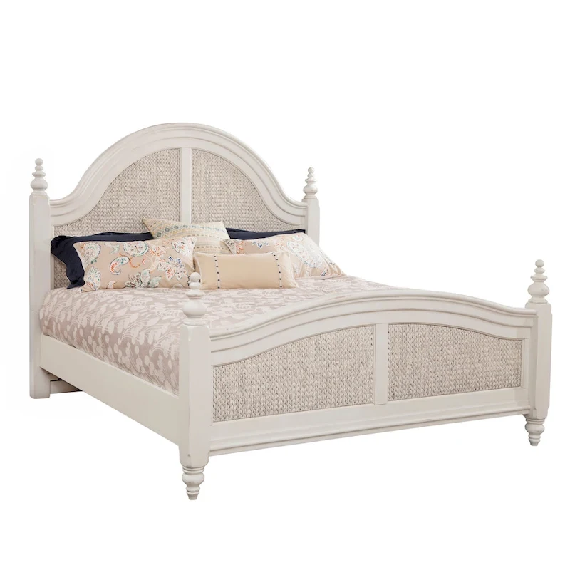 Roanoke Dove White Woven Panel Bed