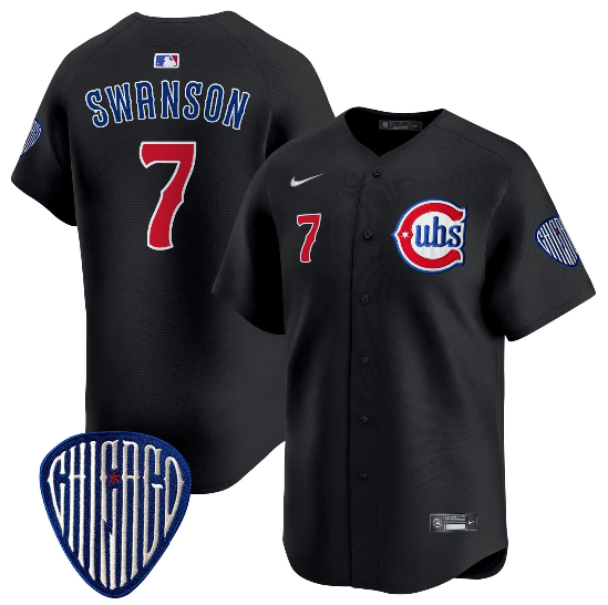 Chicago Cubs Dansby Swanson Alternate Vapor Premier Limited Black Jersey