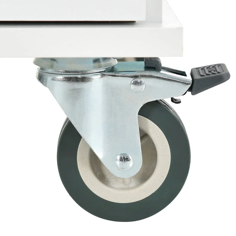 Multifunctional Kitchen Cart with Spice Rack and Adjustable Shelves