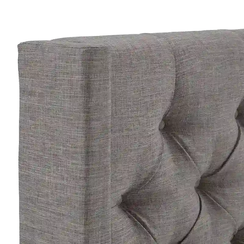 Detmold King Wingback Button Tufted Linen Fabric Headboard