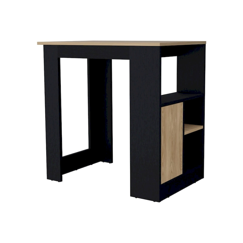 FM FURNITURE Arial Kitchen island in melamine,black/natural Oak