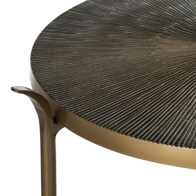 Brass Side Table with Sunburst Design