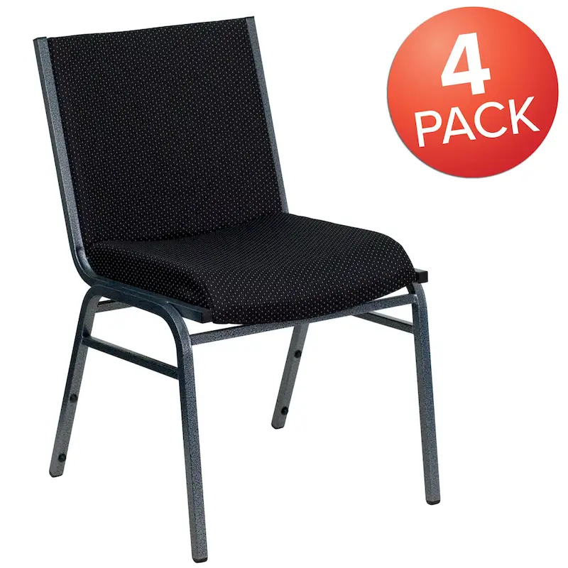 4 Pack Heavy Duty Stack Chair - 21D x 19.75W x 31.25H