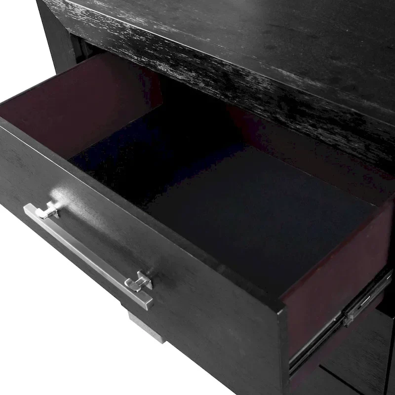 Furniture of America Alaric Modern Black Solid Wood 6-Piece King Bedroom Set Cedar-Lined Bottom Drawer