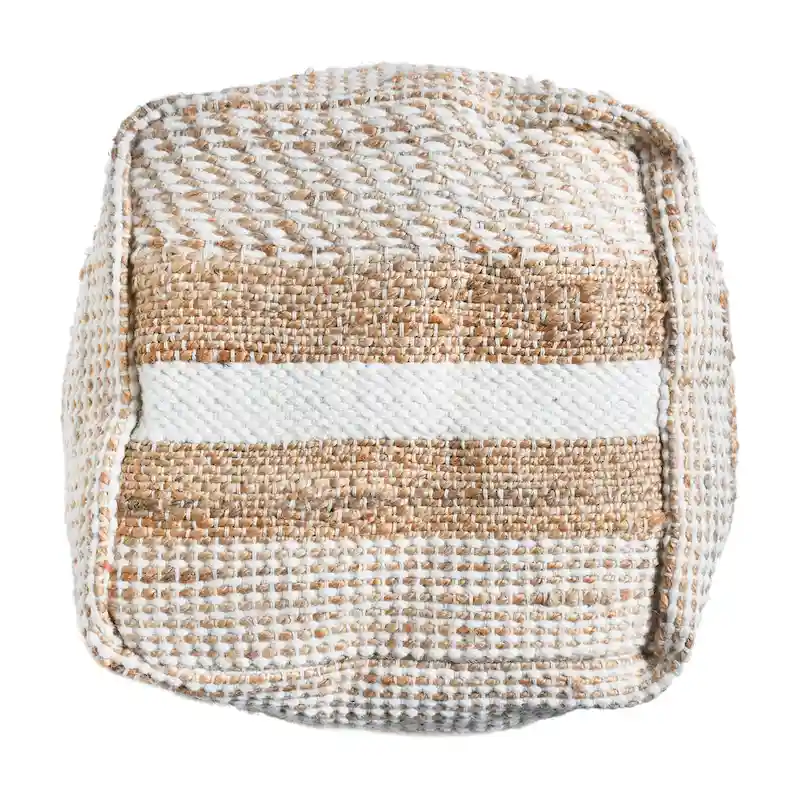 Caiman Handcrafted Boho Fabric Pouf by