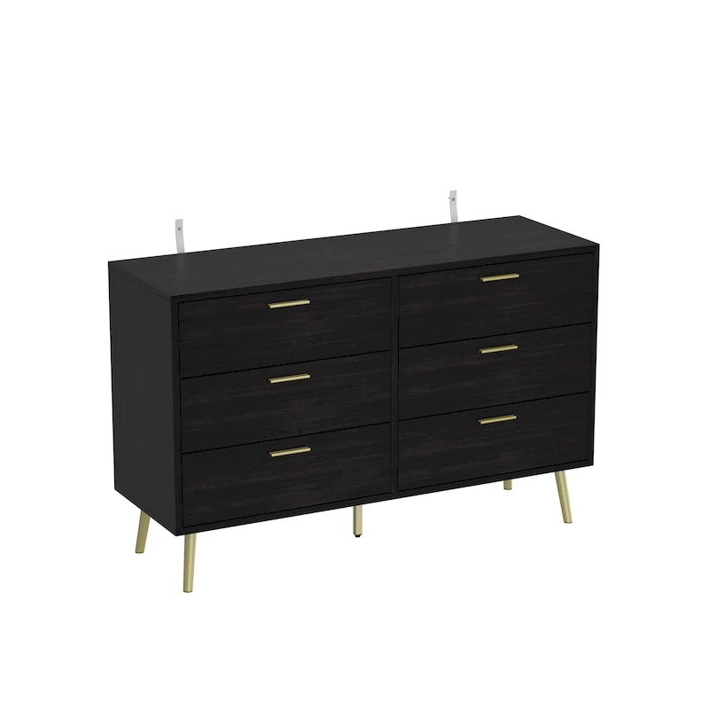 FUFU&GAGA Modern Double 6-Drawer Dresser Chest Of Drawers Cabinet