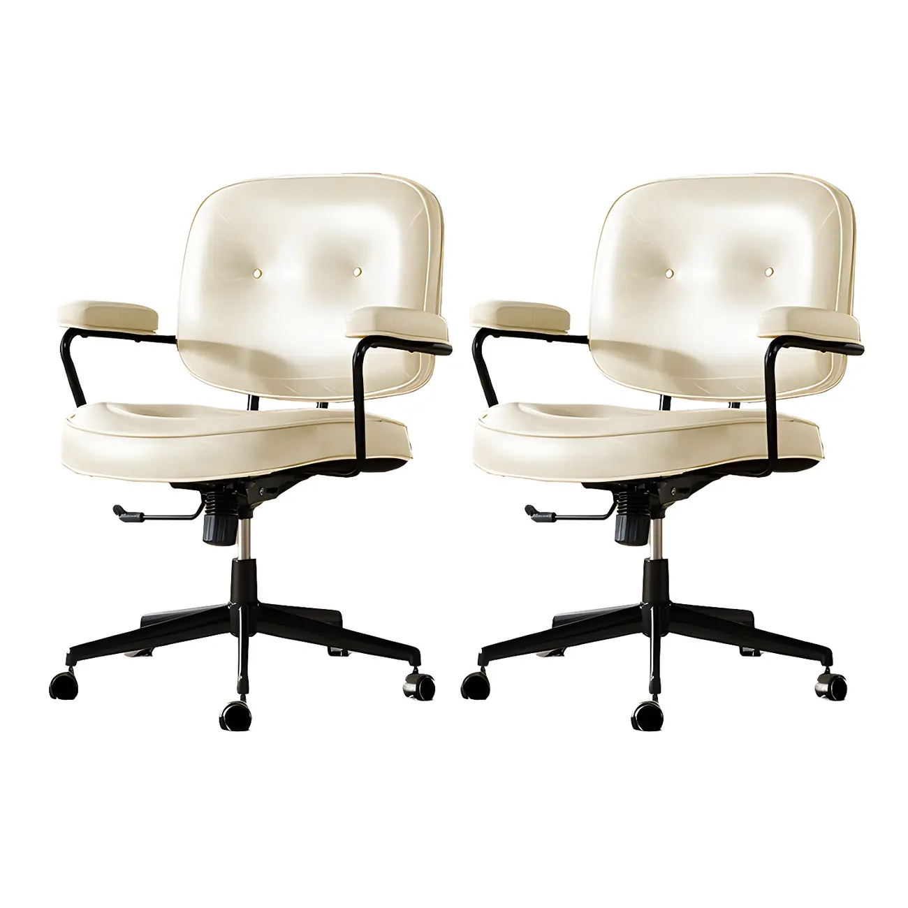 Industrial Leather Upholstered Height Adjustable Swivel Office Chair