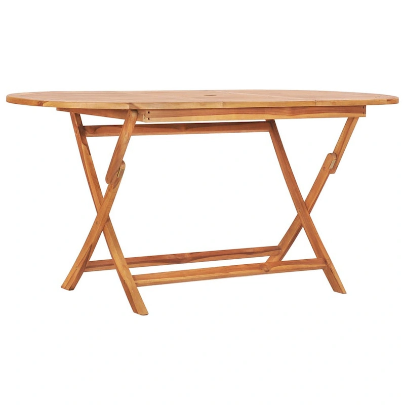 Sam 9pc Outdoor Dining Table Set, 8 Folding Chairs, Brown Teak Wood