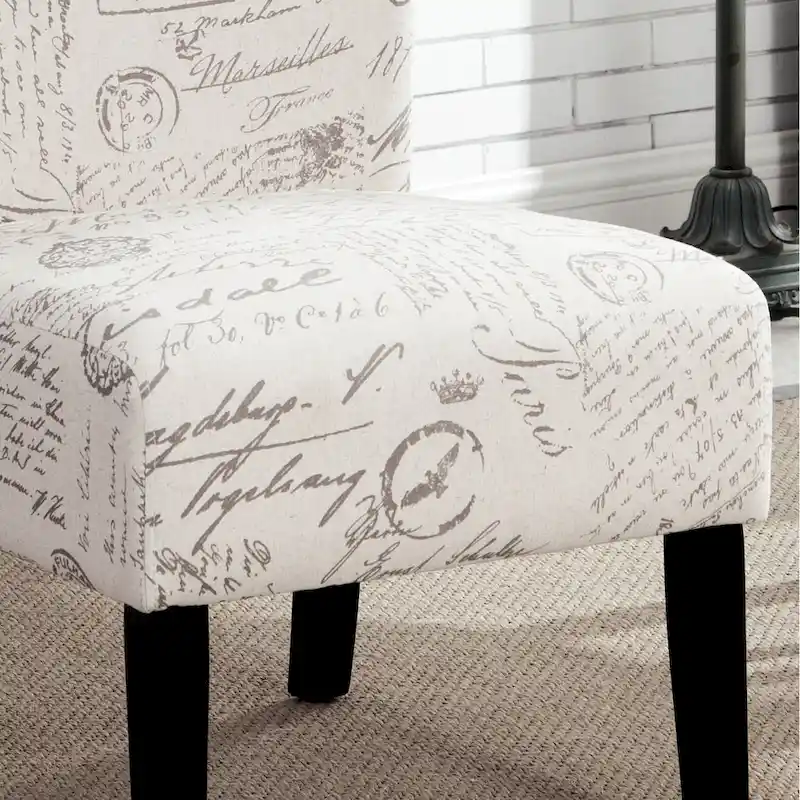 White 29.13 Upholstered Accent Chair with Wood Legs