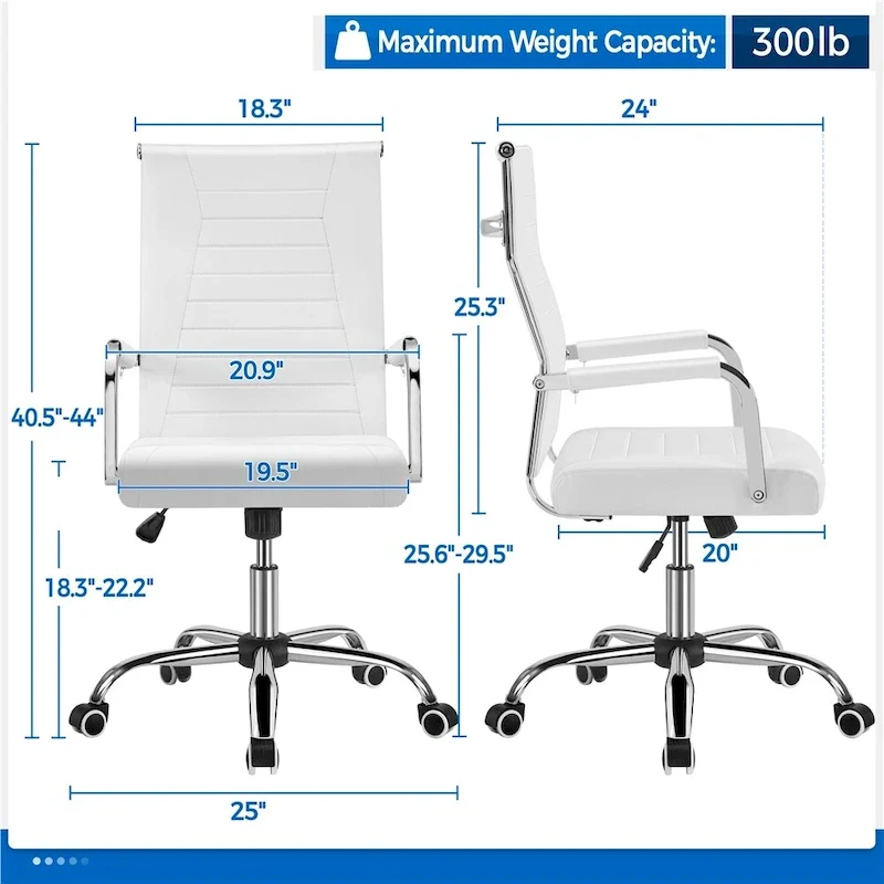 Yaheetech Modern Faux Leather Office Desk Chair with Metal Base - N/A