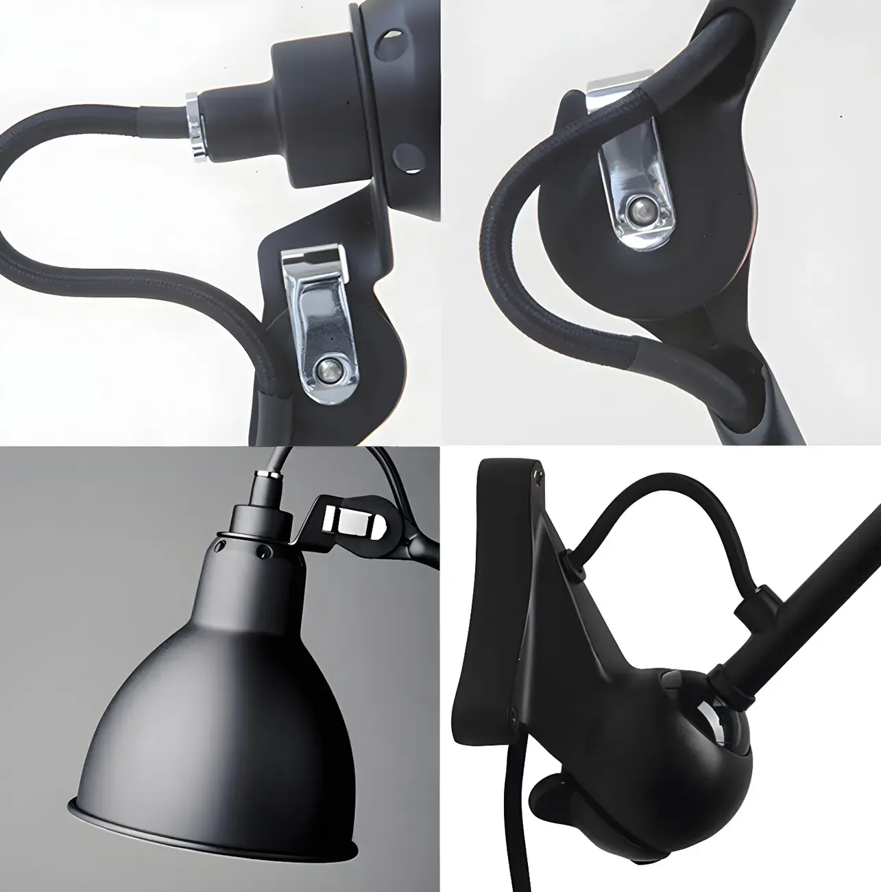 Industrial Metal Black Adjustable Swing Arm Wall Light