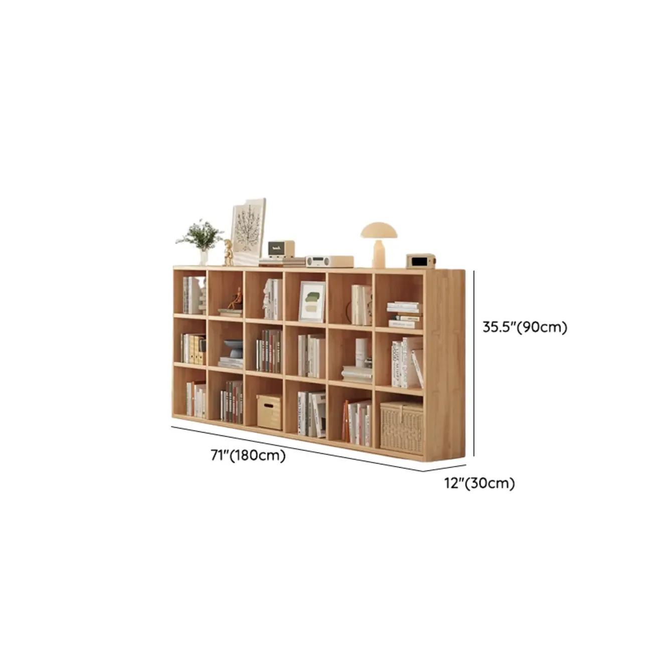 Modern Modular Rectangular Lateral Pine Wood Bookcase