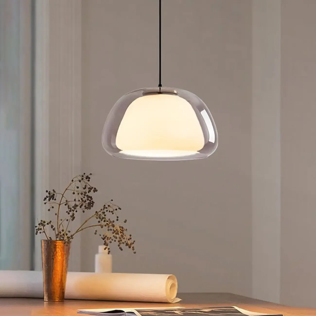 Elegant Designer LED Milk Glass Jelly Pendant Light