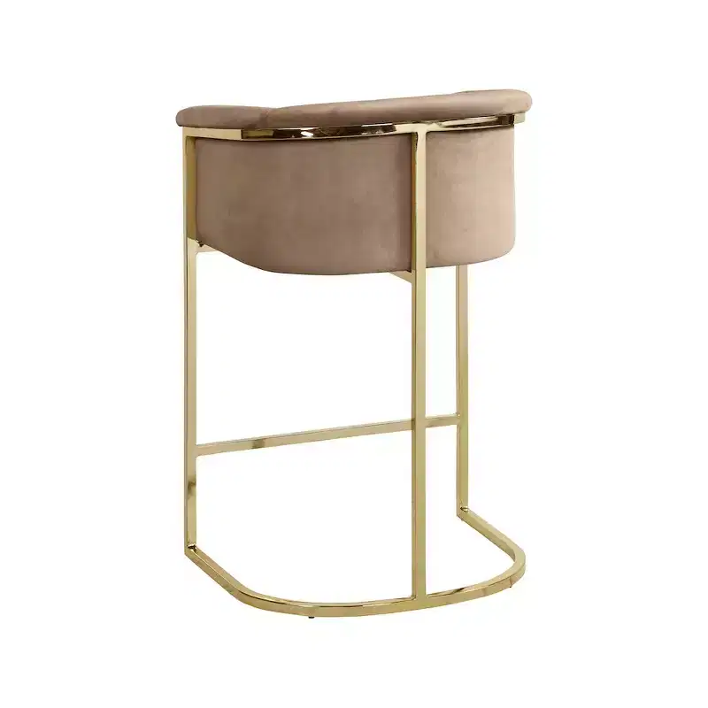 Meridian Furniture,Donatella Beige Velvet Stool