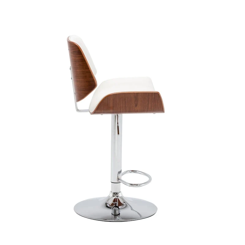 Adjustable Bar Stool, PU Leather, Chrome Base – Black/White/Red/Brown, Single