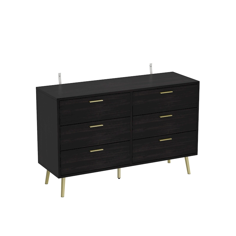 FUFU&GAGA Modern Double 6-Drawer Dresser Chest Of Drawers Cabinet