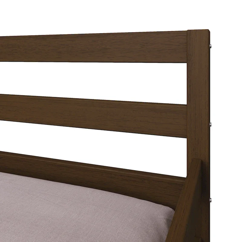 White/Walnut/Black/Light Oak/Antique Grey Railing-Style Twin Daybed with Trundle
