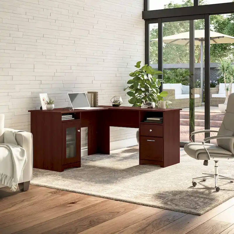 Cabot 60W L Shaped Computer Desk with Storage by Bush Furniture