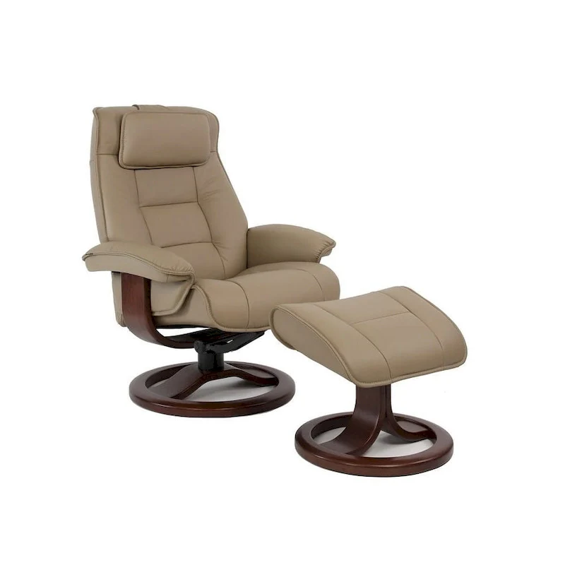 Leather Recliner and Ottoman