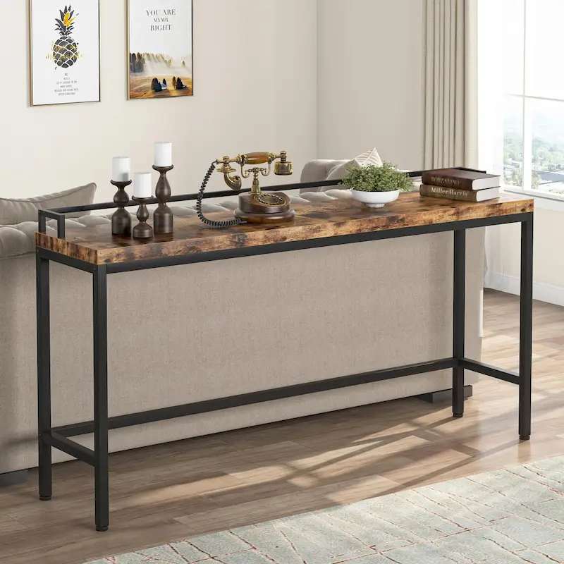 70.9 Inch Narrow Console Table for Sofa, Entryway or Home Bar