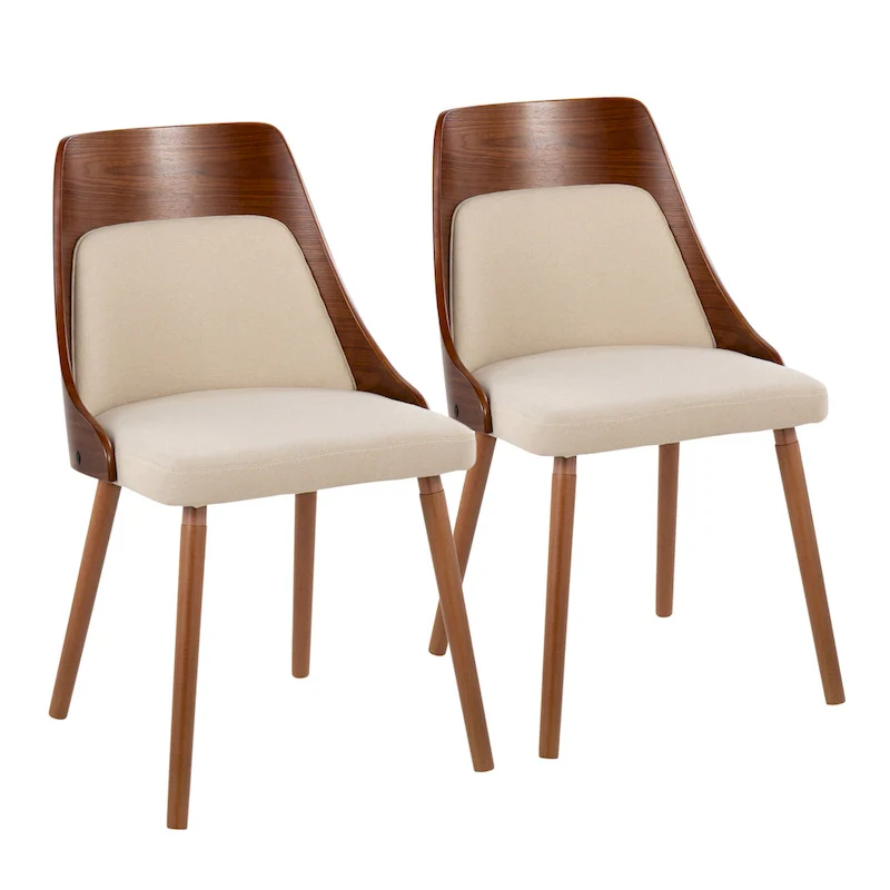 Carson Carrington Vallemala Mid-Century Chair with Tapered Wood Legs - Set of 2