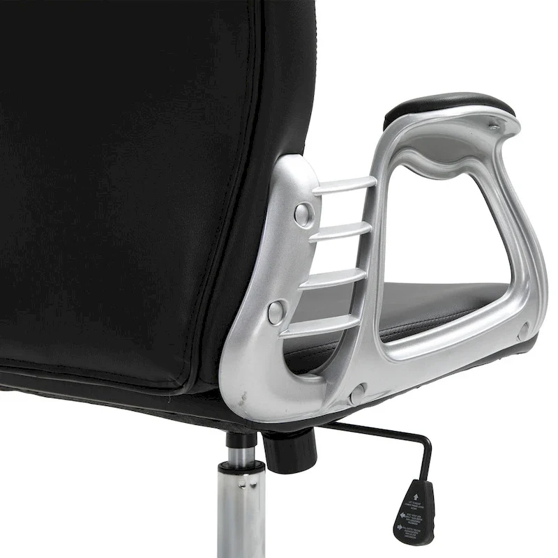 Faux Leather Office Chair with Tufted Backrest and Swivel Wheels